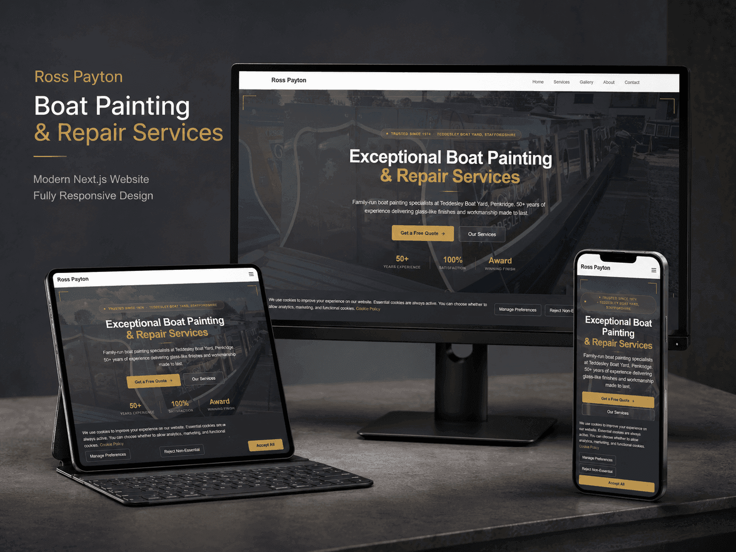 Ross Payton Boat Painting — Website cu CMS propriu